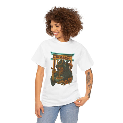 Ronin Ramen Tee: Unisex Cotton Shirt, Japanese Art, Foodie Gift, Anime Fashion, Casual Wear, Streetwear Style